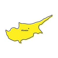 Facile contour carte de Chypre avec Capitale emplacement vecteur
