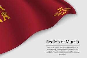vague drapeau de Région de Murcie est une Région de Espagne. bannière ou ri vecteur