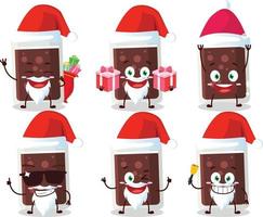 Père Noël claus émoticônes avec verre de Cola dessin animé personnage vecteur