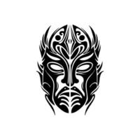 vecteur tatouage esquisser de polynésien Dieu masque dans noir et blanche.