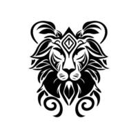 Lion logo avec noir et blanc vecteur illustration