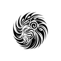 vecteur logo de une noir et blanc lion.