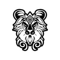 vecteur logo avec une Lion dans noir et blanche.