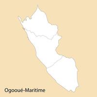 haute qualité carte de ogooue-maritime est une Région de Gabon vecteur