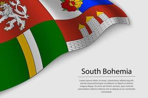 vague drapeau de Sud Bohême est une Etat de tchèque république. vecteur