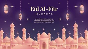 eid Al fitr mubarak pente illustration bannière vecteur