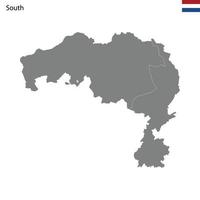 haute qualité carte Sud Région de Pays-Bas, avec les frontières vecteur