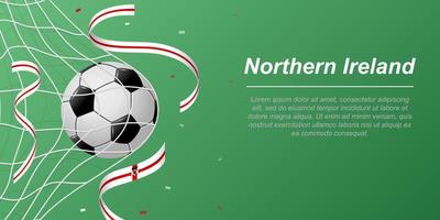 football Contexte avec en volant rubans dans couleurs de le drapeau de nord Irlande vecteur