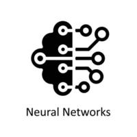 neural réseaux vecteur solide Icônes. Facile Stock illustration Stock