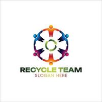 recycler gens logo vecteur conception