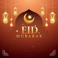 eid mubarak coloré luxe islamique Contexte avec décoratif ornement, eid mubarak social médias Publier conception vecteur