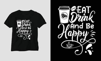 café citations T-shirt conception modèle vecteur