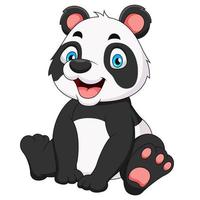 mignonne Panda dessin animé illustration séance vecteur