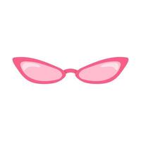 rose plat des lunettes de soleil sur une blanc Contexte. mode accessoire avec rose lunettes. vecteur