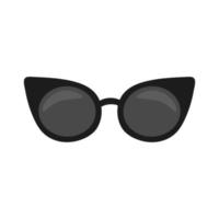 élégant plat des lunettes de soleil sur une blanc Contexte. une mode accessoire avec une noir Oeil de chat Cadre. vecteur