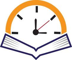 livre temps vecteur logo modèle. cette conception utilisation regarder ou l'horloge symbole.