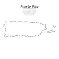 Facile contour carte de puerto Rico, silhouette dans esquisser ligne porcherie vecteur