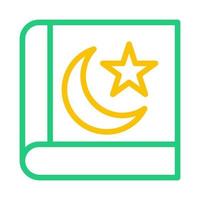 coran icône bicolore vert Jaune style Ramadan illustration vecteur élément et symbole parfait.