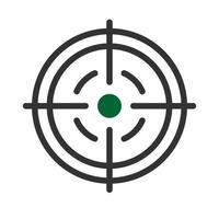 cible icône bichromie style gris vert Couleur militaire illustration vecteur armée élément et symbole parfait.