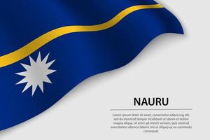 vague drapeau de nauru sur blanc Contexte. bannière ou ruban vecteur