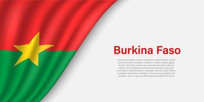 vague drapeau de burkina faso sur blanc Contexte. vecteur