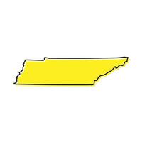 Facile contour carte de Tennessee est une Etat de uni États. porcherie vecteur
