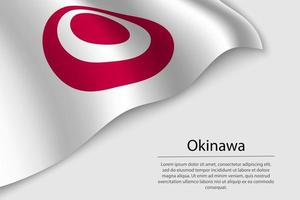 vague drapeau de okinawa est une Région de Japon vecteur