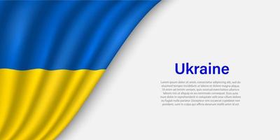 vague drapeau de Ukraine sur blanc Contexte. vecteur