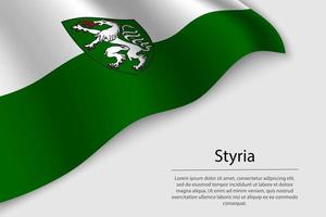 vague drapeau de styrie est une Etat de L'Autriche vecteur