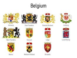 manteau de bras de le les provinces de Belgique, tout Belge Régions emblème vecteur