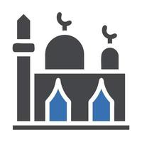 mosquée icône solide gris bleu style Ramadan illustration vecteur élément et symbole parfait.