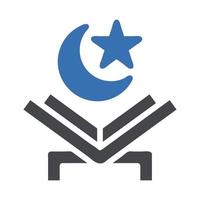 coran icône solide gris bleu style Ramadan illustration vecteur élément et symbole parfait.