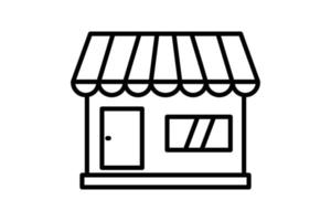 boutique icône illustration. icône en relation à achats. ligne icône style. Facile vecteur conception modifiable