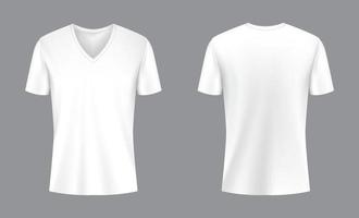 3d blanc col en v T-shirt maquette