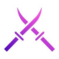 épée icône solide style pente violet rose Couleur militaire illustration vecteur armée élément et symbole parfait.