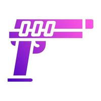 pistolet icône solide style pente violet rose Couleur militaire illustration vecteur armée élément et symbole parfait.