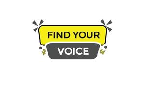 trouver votre voix vecteurs.sign étiquette bulle discours trouver votre voix vecteur