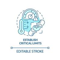 établir critique limites turquoise concept icône. évaluer des risques. haccp principe abstrait idée mince ligne illustration. isolé contour dessin. modifiable accident vasculaire cérébral vecteur