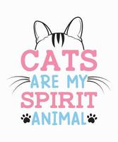 chat sont mon esprit animal T-shirt conception vecteur avec mignonne chat citation