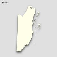 3d isométrique carte de Belize isolé avec ombre vecteur