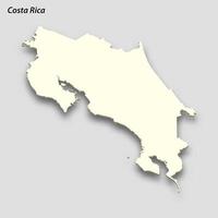 3d isométrique carte de costa rica isolé avec ombre vecteur