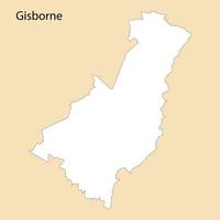 haute qualité carte de Gisborne est une Région de Nouveau zélande vecteur