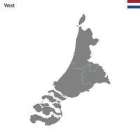 haute qualité carte Ouest Région de Pays-Bas, avec les frontières vecteur