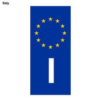 UE pays identifiant. bleu bande sur Licence assiettes Italie vecteur