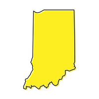 Facile contour carte de Indiana est une Etat de uni États. stylets vecteur