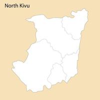 haute qualité carte de Nord kivu est une Région de dr Congo vecteur