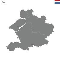 haute qualité carte est Région de Pays-Bas, avec les frontières vecteur
