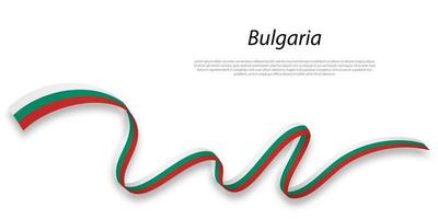 agitant ruban ou bannière avec drapeau de Bulgarie. vecteur