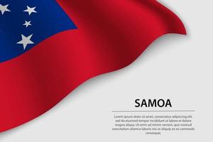 vague drapeau de samoa sur blanc Contexte. bannière ou ruban vecteur