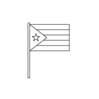 noir contour drapeau sur de Cuba. mince ligne icône vecteur